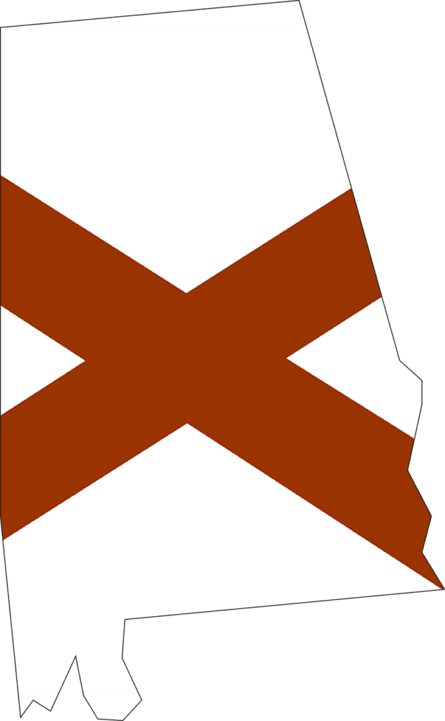 Alabama flag in state