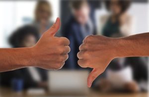 thumbs up and down