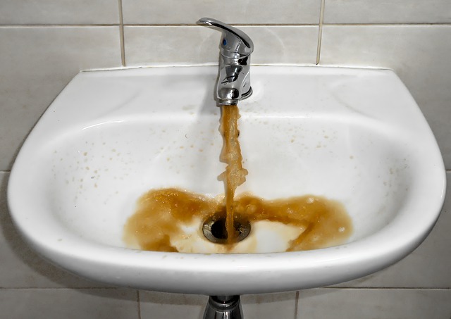 Faucet with dirty water