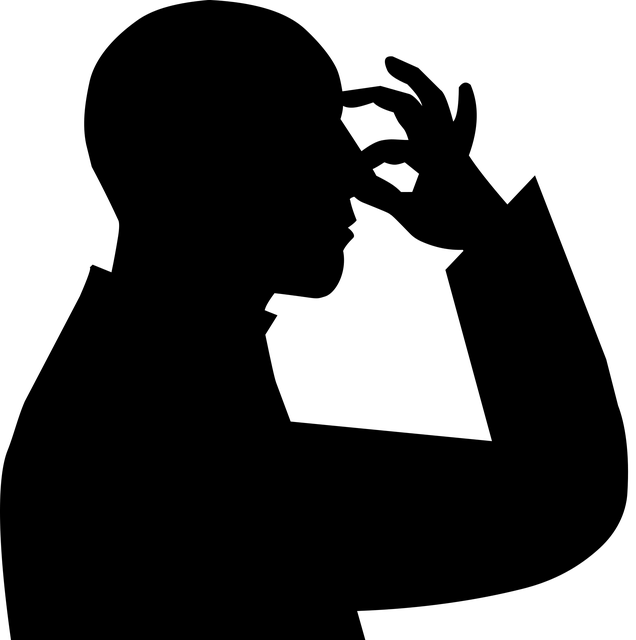 Image man holding nose